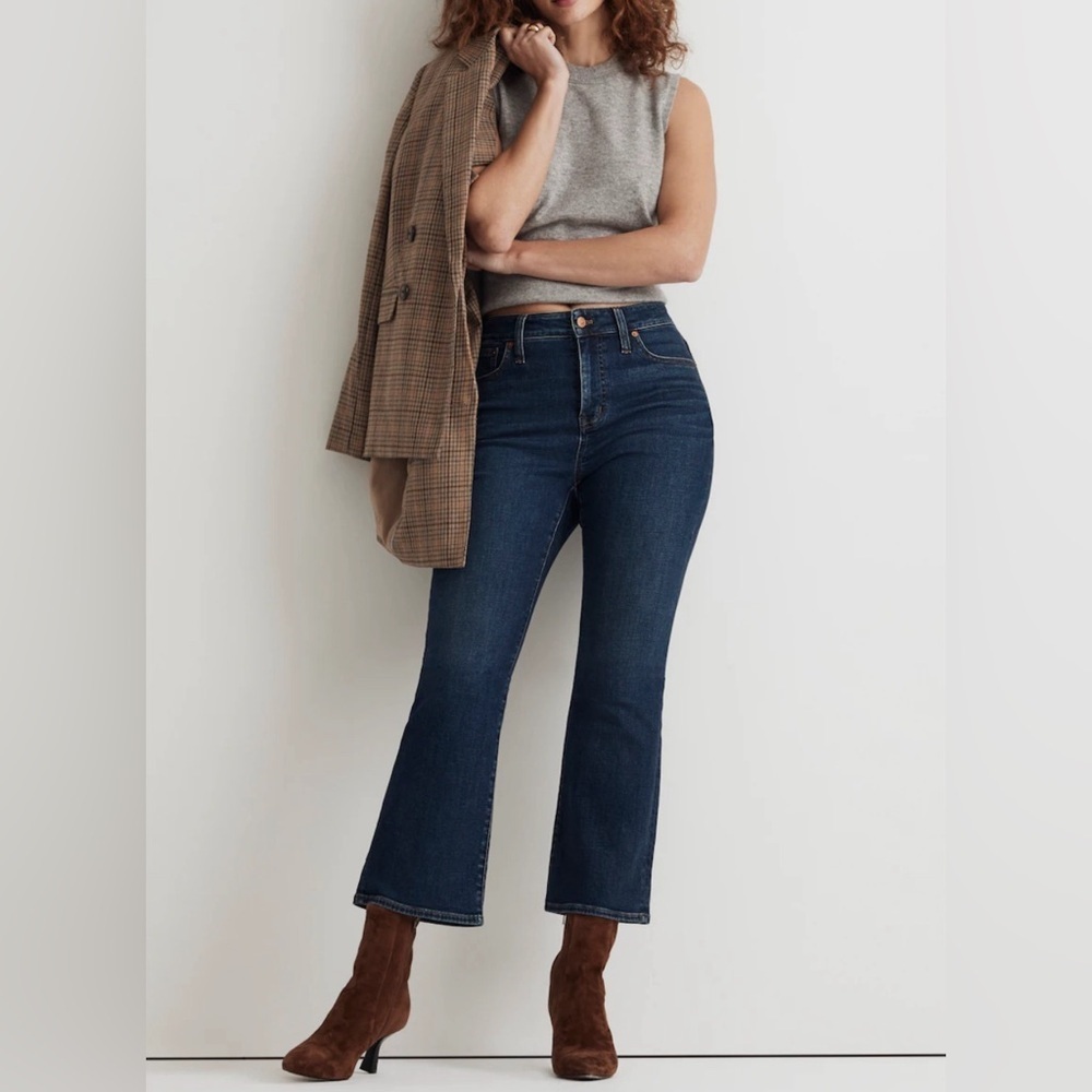 Madewell Jeans Women's 23 Curvy Cali Demi Boot Cut Blue Whiskers Stretch Denim
